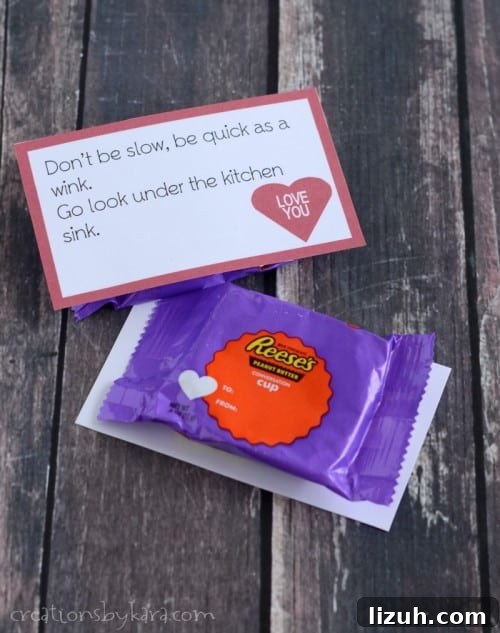 Valentine’s Chocolate Gift Baskets with Printable Tags 6 Valentine’s Day Scavenger Hunt