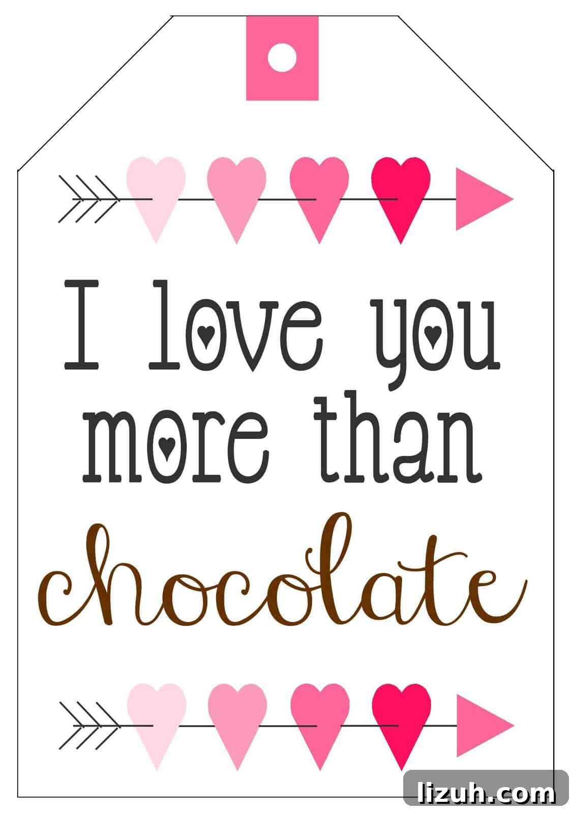 Valentine’s Chocolate Gift Baskets with Printable Tags 2 Free printable chocolate Valentines Day gift tags