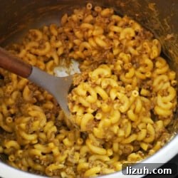 Instant Pot Velveeta Cheese Burger Mac and Cheese