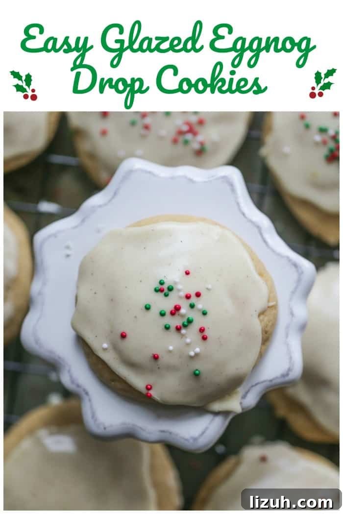 Easy Glazed Eggnog Drop Cookies
