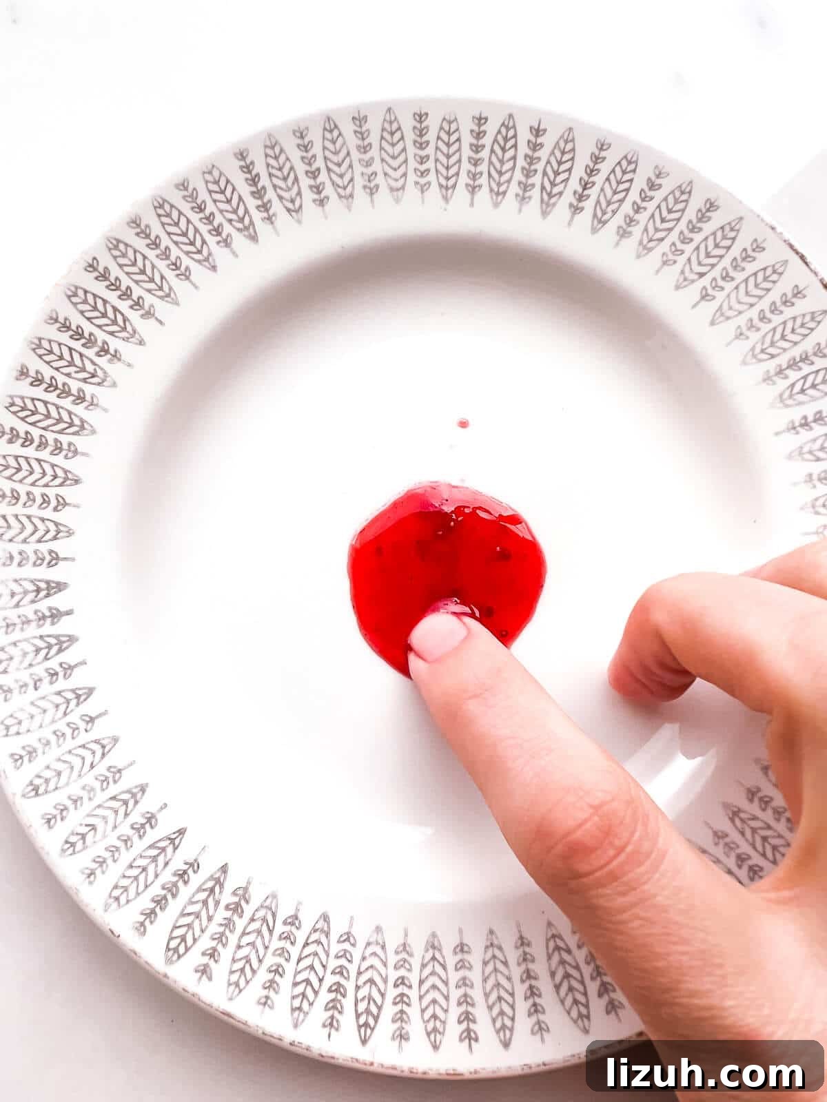 How to Tell When Jam Is Set: Simple Ways to Find the Perfect Jam Set 6 Testing the set of a dollop of jam on a frozen plate. The dollop of jam is too soft and fluid and will have to be boiled more to hit the jam setting point.