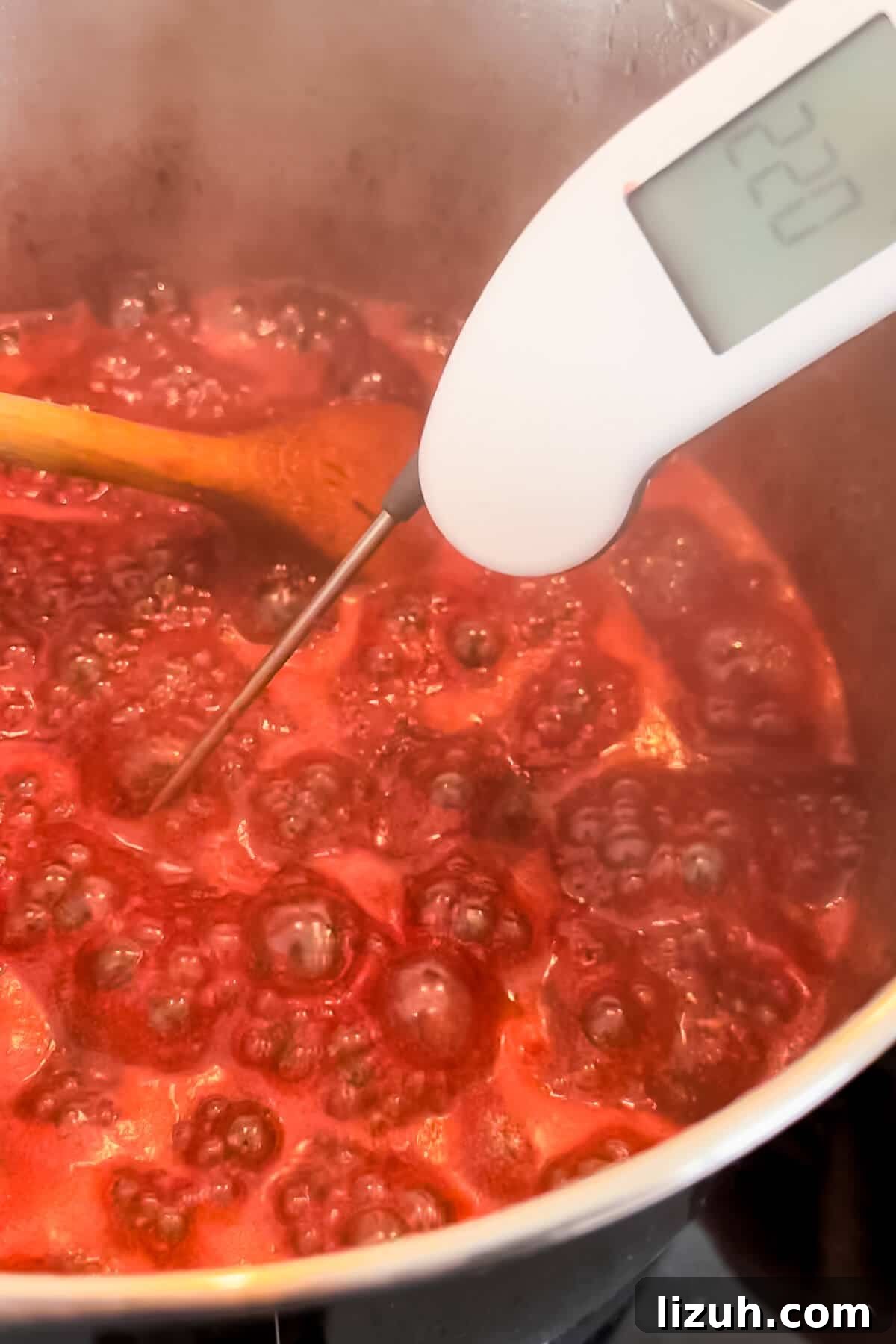 How to Tell When Jam Is Set: Simple Ways to Find the Perfect Jam Set 10 Boiling jam that is at (or close to) the setting point with big, stable bubbles on the surface.