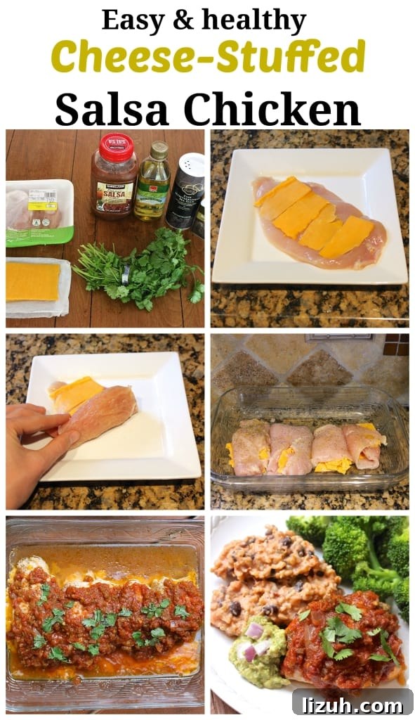 Cheesy Salsa-Stuffed Chicken with Mexican-Style Risotto 4 Cheese-Stuffed Salsa Chicken, plus a recipe for healthy Mexican Risotto. So DELICIOUS!