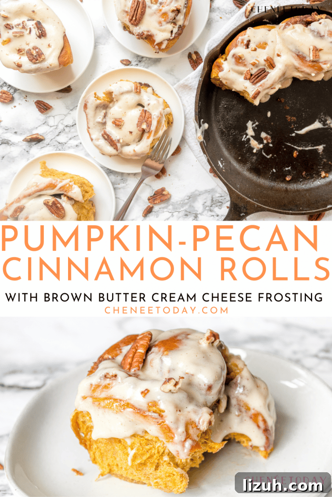 Pumpkin Spice Cinnamon Rolls with Maple Glaze 8 Homemade Brown Butter Pecan Pumpkin Cinnamon Rolls
