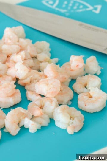 Chopped shrimp.