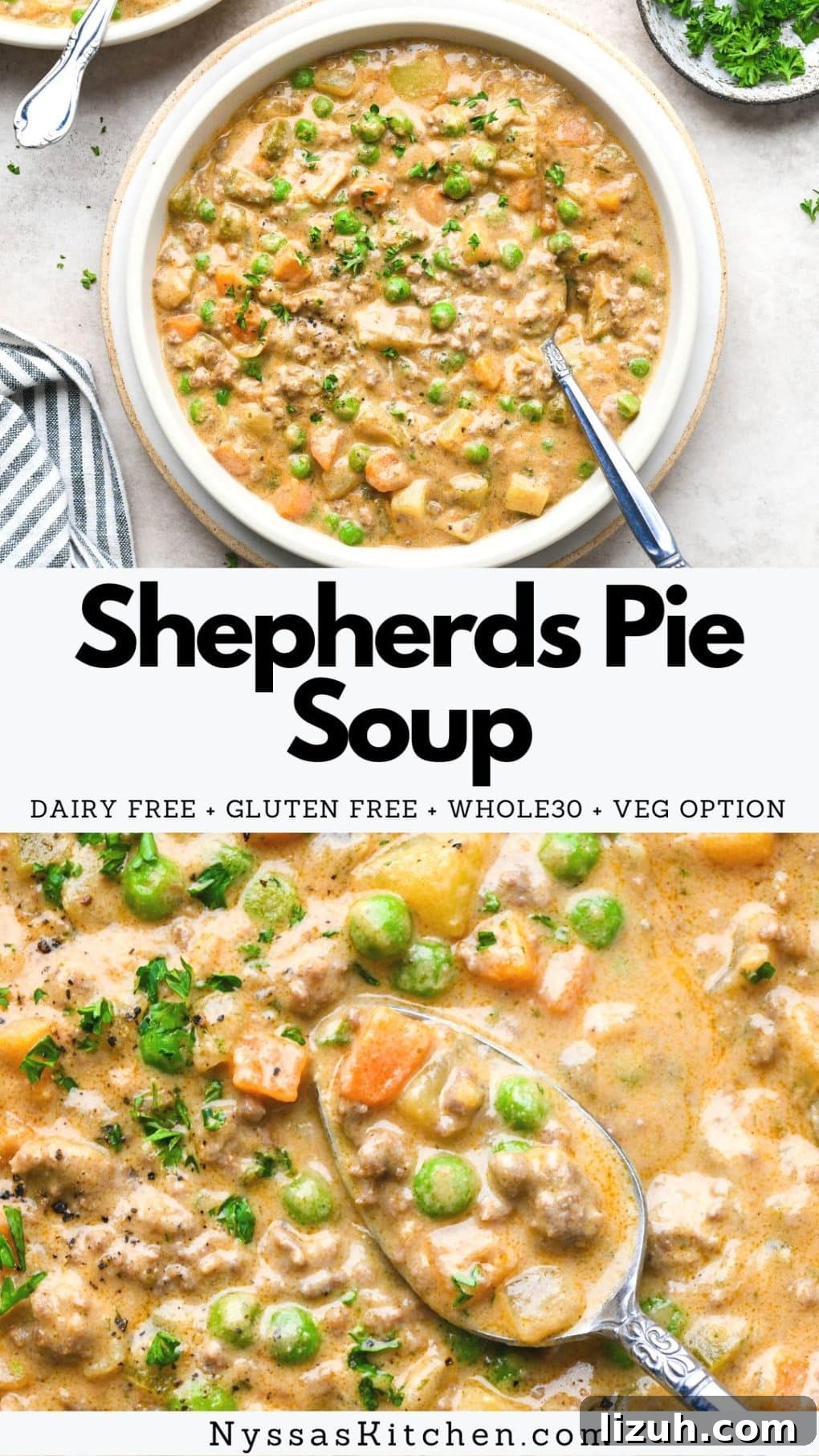 Dairy-Free Cashew Cream Shepherd’s Pie Soup Recipe 18 Pinterest Pin for Shepherds Pie Soup