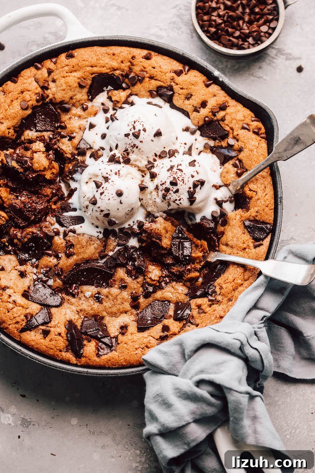 Browned Butter Chocolate Chunk Skillet Cookie Recipe 2 Browned butter chocolate chunk skillet cookie
