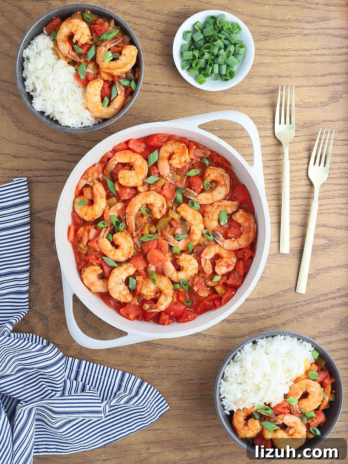 Back-to-School Dinner Ideas: Quick Family-Friendly Recipes 25 large white casserole dish of shrimp creole garnished with sliced green onions