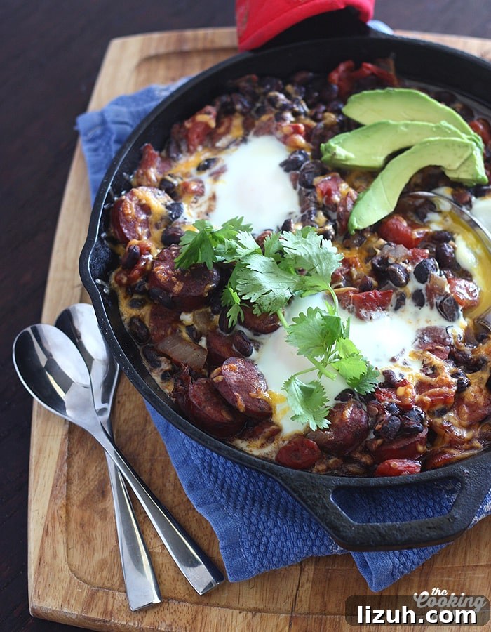 Back-to-School Dinner Ideas: Quick Family-Friendly Recipes 41 oven baked eggs with Andouille and black beans