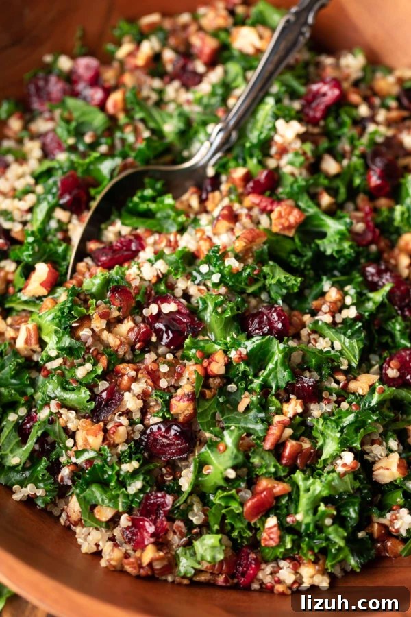 Savory Vegetarian Thanksgiving Menu Ideas for a Memorable Feast 19 Cranberry Kale Quinoa Salad