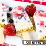 These easy yogurt popsicles are packed with fresh berries and granola, making them a tasty frozen breakfast to enjoy on-the-go on busy mornings.
