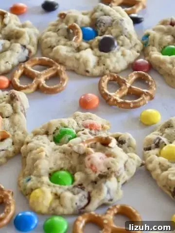 Pretzel M&M Oatmeal Cookies