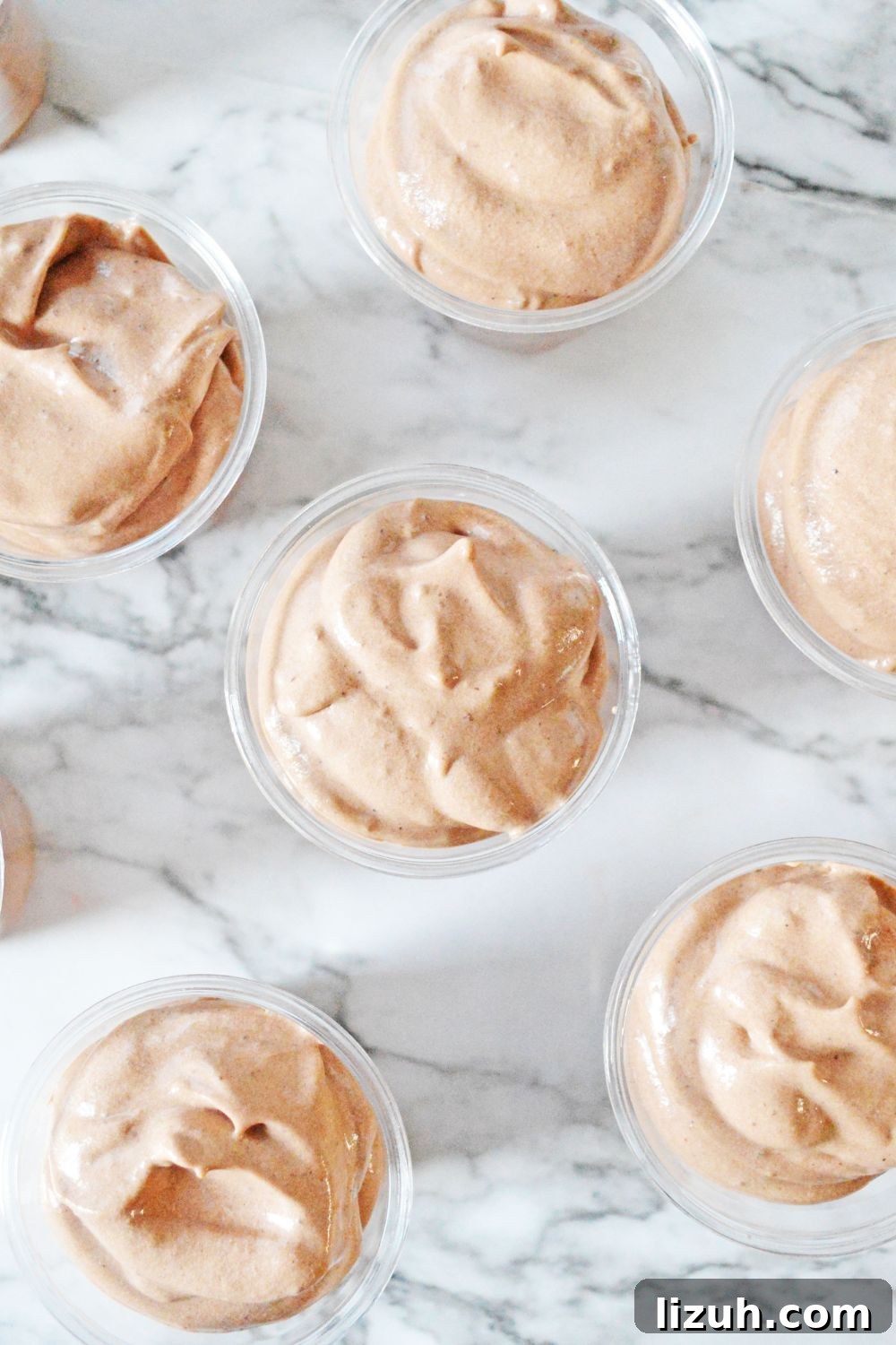 Rumchata Pudding poured into single serve cups 