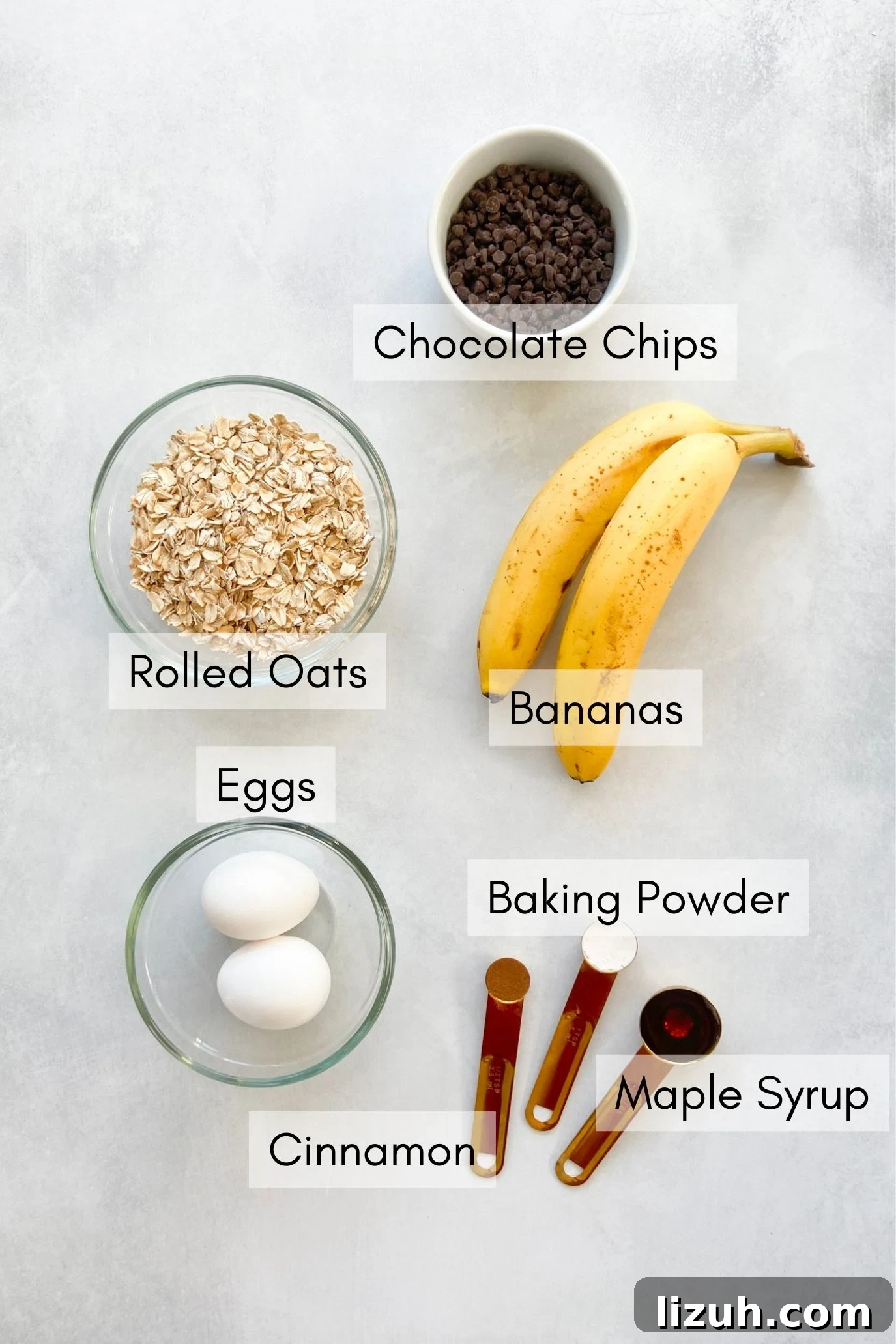 Chocolate Chip Oat Muffins Recipe – Moist, Homemade Morning Muffins 3 Ingredients-to-make-chocolate-chip-oat-muffins.