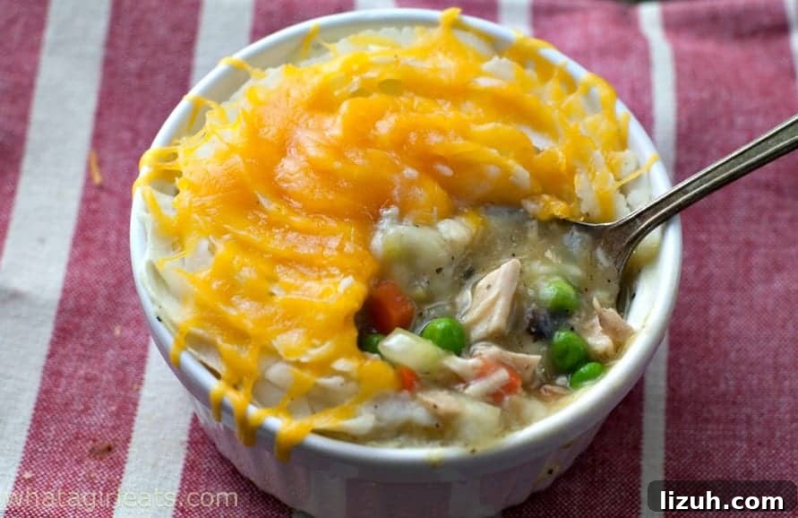 Cheddar Potato Crusted Chicken Pot Pies