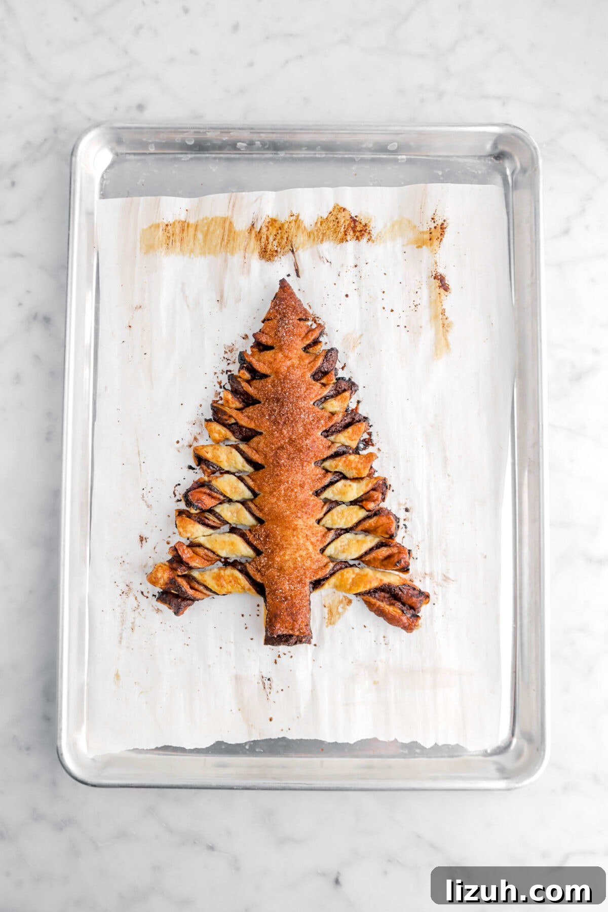baked puff pastry tear and share on sheet pan.
