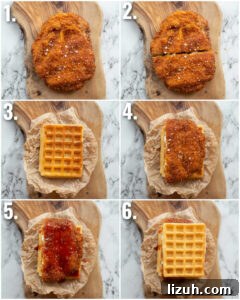 how to make chicken waffle sandwich 6 step by step photos showing how to make chicken waffle sandwich