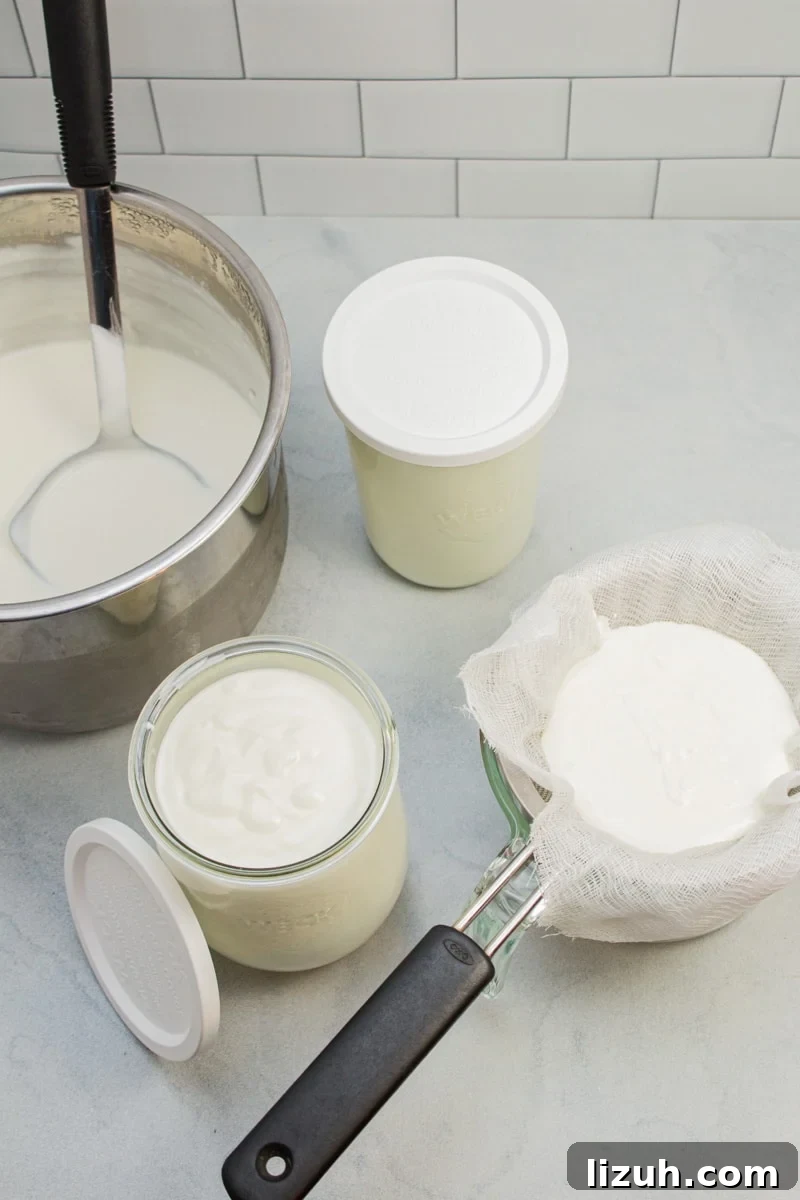 How to Make Creamy Instant Pot Yogurt at Home 16 Instant Pot and supplies with a fresh batch of homemade yogurt.