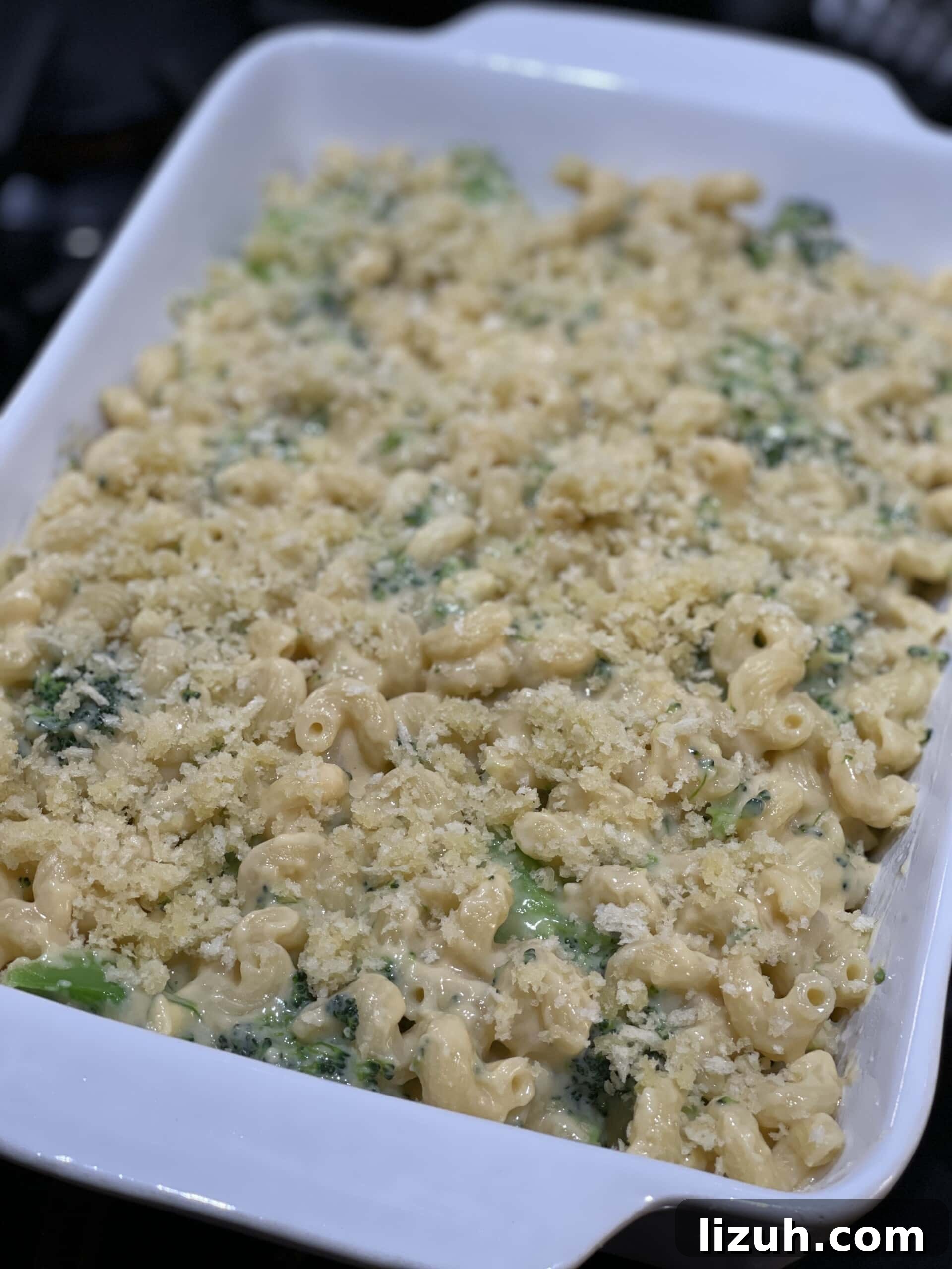 Creamy Baked Broccoli Macaroni and Cheese Casserole 12 baked broccoli mac and cheese