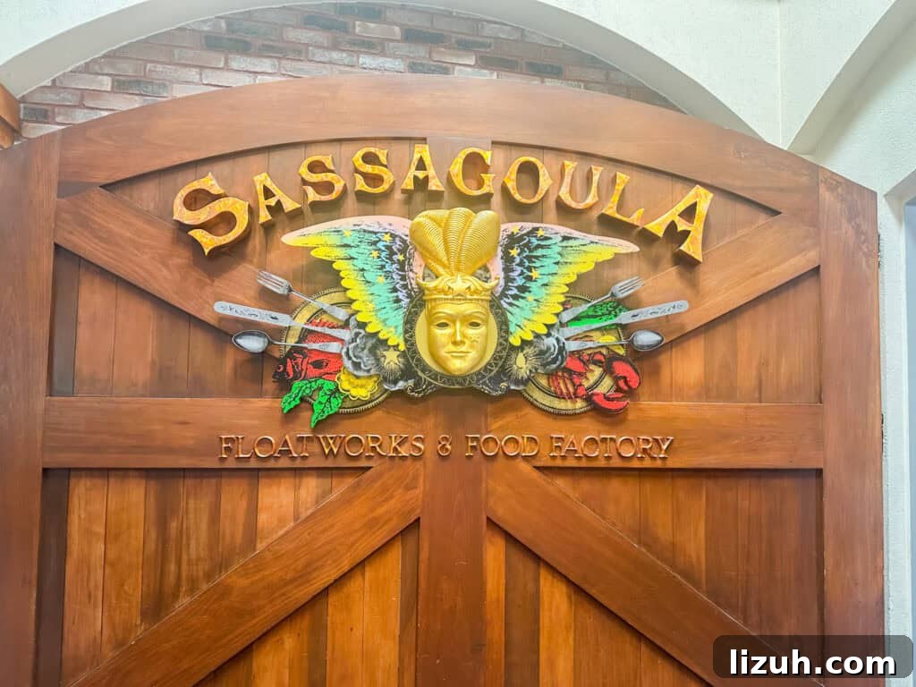 Disney's Port Orleans Resort – French Quarter: Guide & Tips 8 Entrance sign for Sassagoula Floatworks & Food Factory.