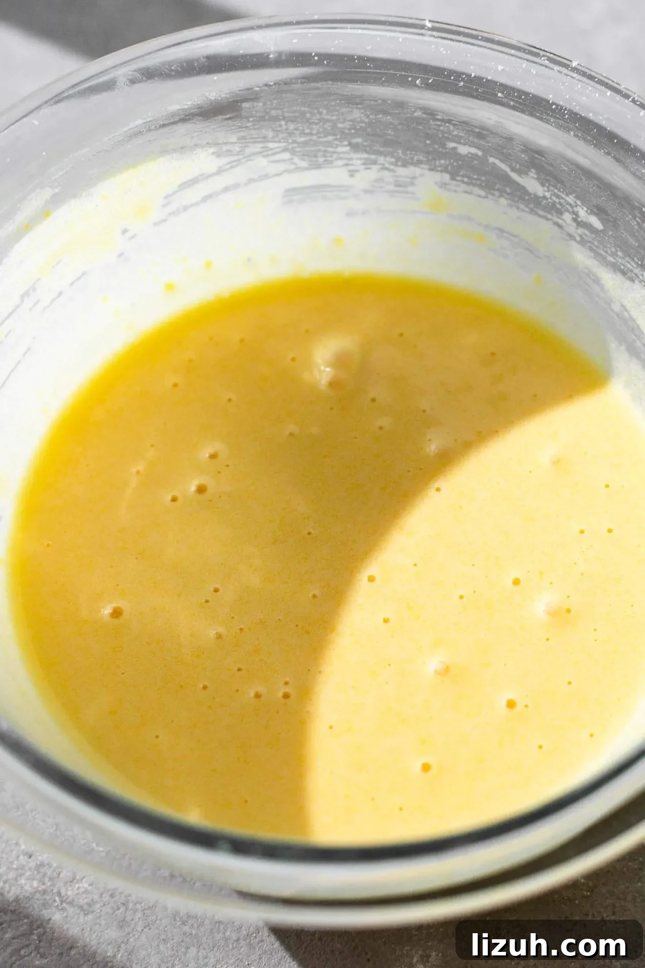 pastry cream egg yolks, cornstarch, and sugar whisked together in bowl