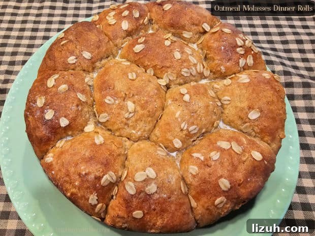 Oatmeal Molasses Dinner Rolls - The Grateful Girl Cooks! Make a dozen delicious Oatmeal Molasses Dinner Rolls to serve with a favorite meal. Light, buttery and slightly sweet, they taste amazing!