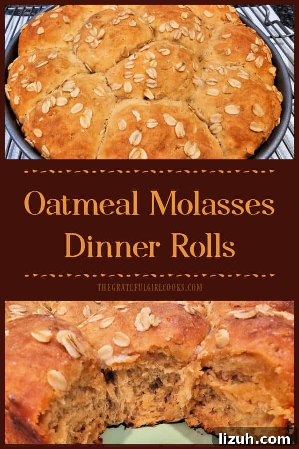 Oatmeal Molasses Dinner Rolls - The Grateful Girl Cooks! Make a dozen delicious Oatmeal Molasses Dinner Rolls to serve with a favorite meal. Light, buttery and slightly sweet, they taste amazing!