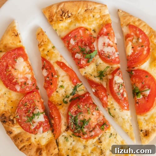 air fryer naan pizza finished cooking and ready to eat