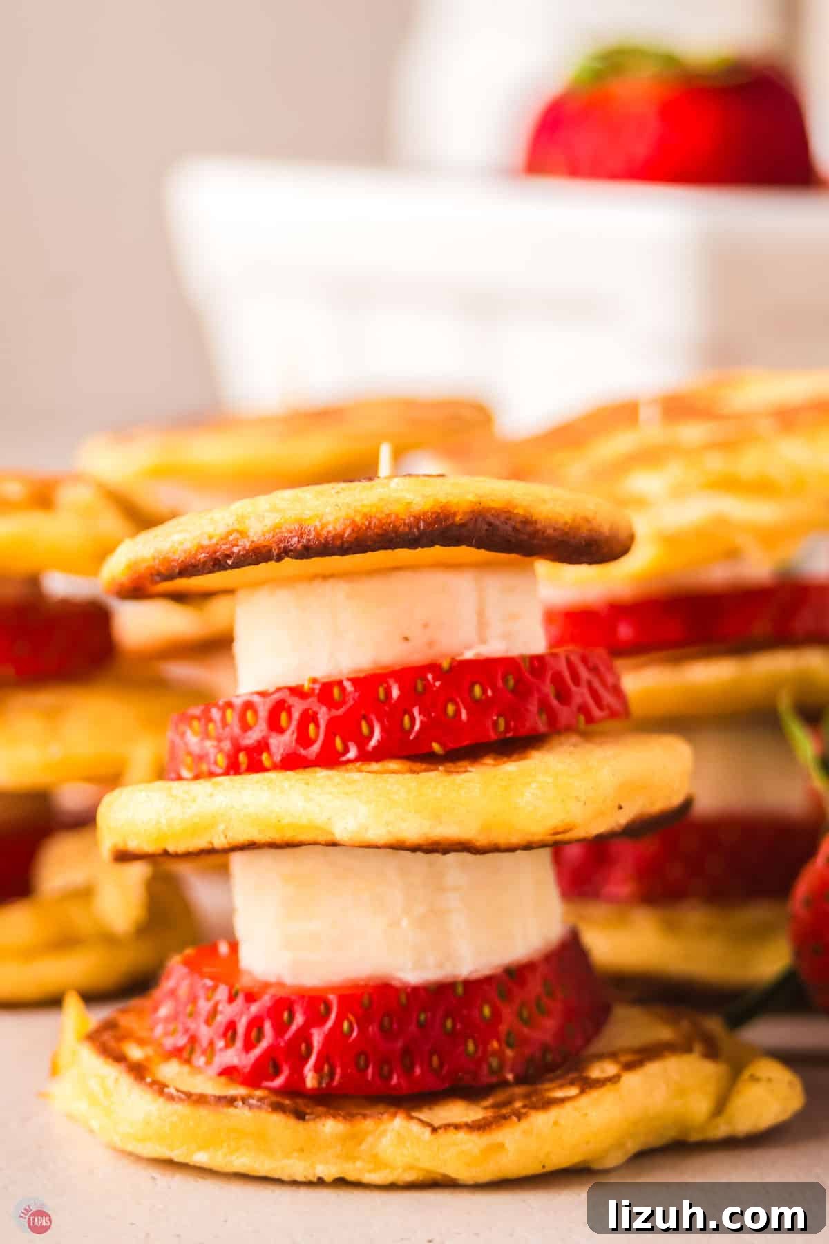 stack of pancake skewers