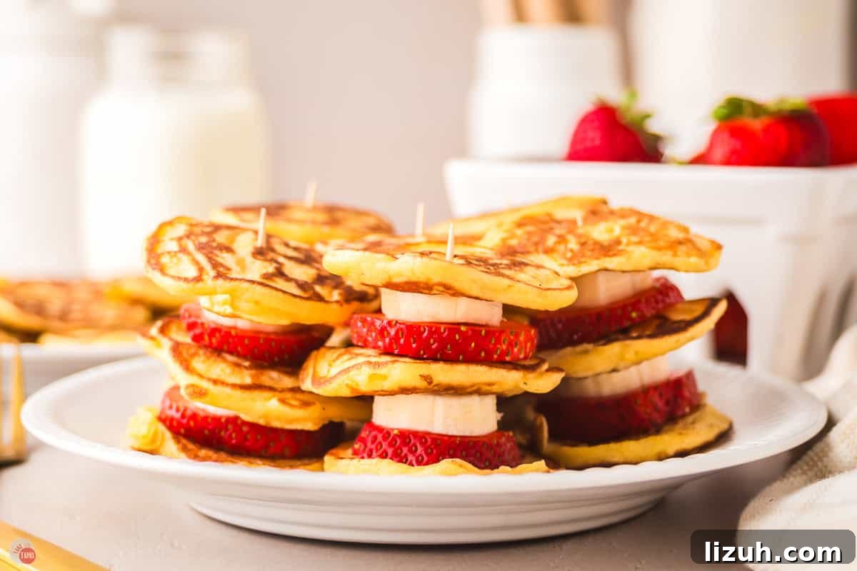 plate of pancake skewers