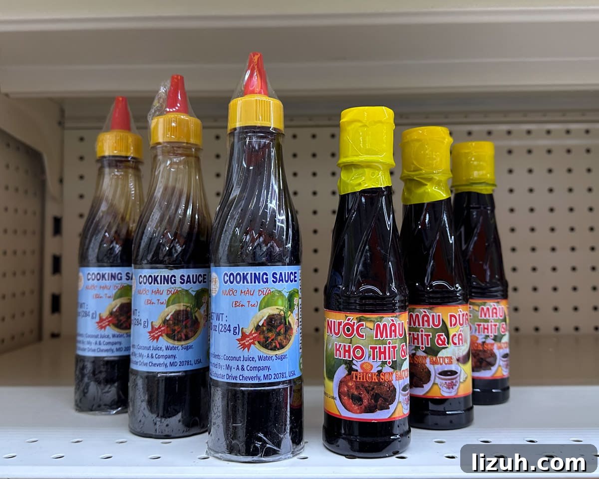 bottles of nuoc mau caramel sauce
