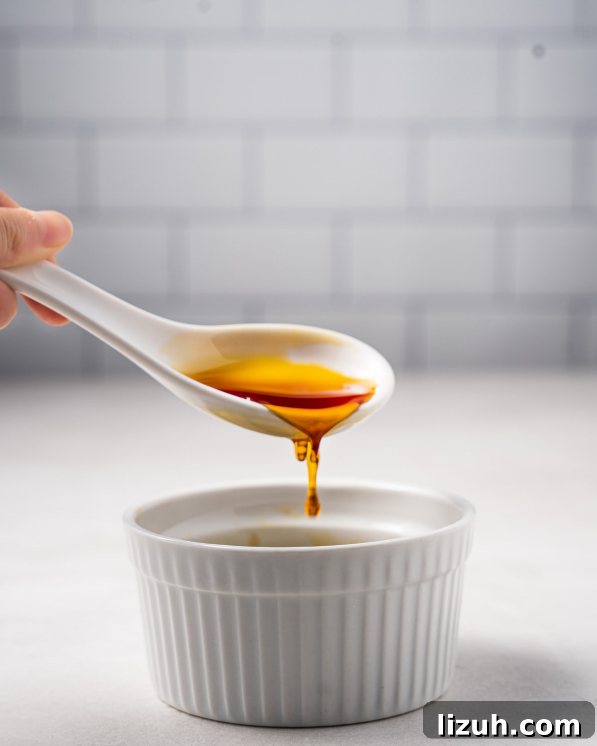 spoonful of Vietnamese caramel sauce.