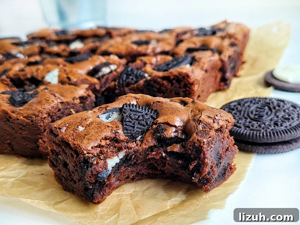Chewy Oreo-Stuffed Brownies: Ultimate Chocolate Cookie Treat 8 oreo brownies