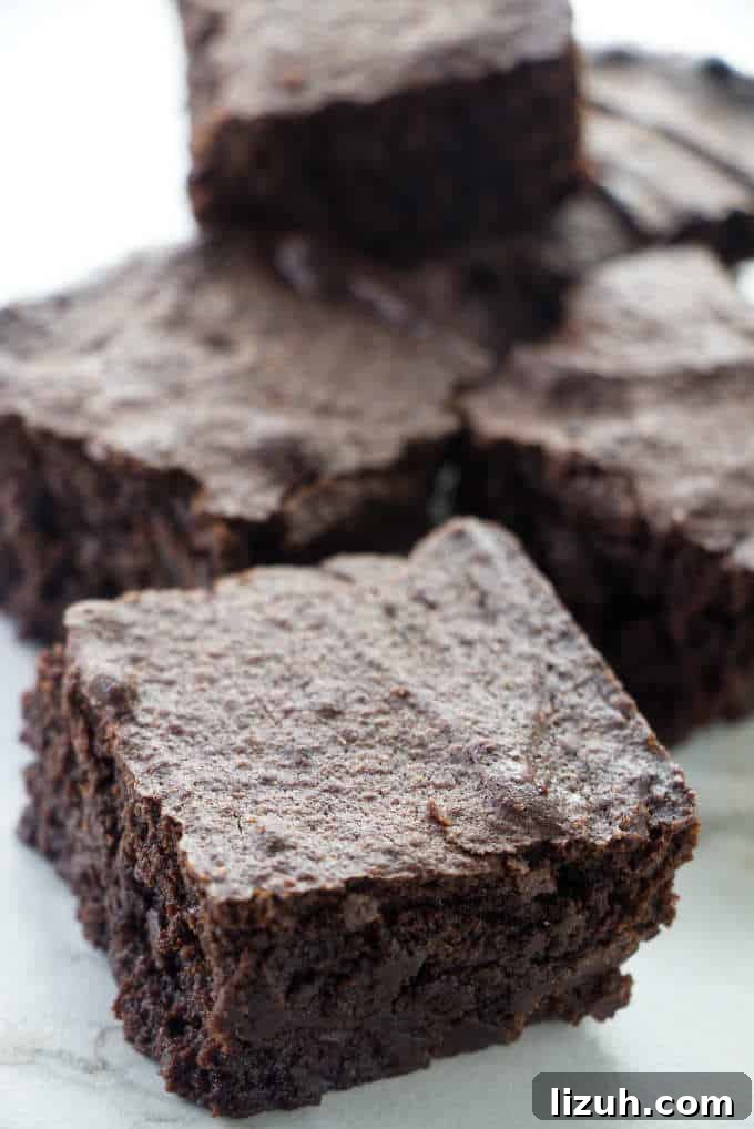 Chewy Air Fryer Brownies: Quick Fudgy Chocolate Recipe 5 Slices of fudgy brownies fresh out of the air fryer.