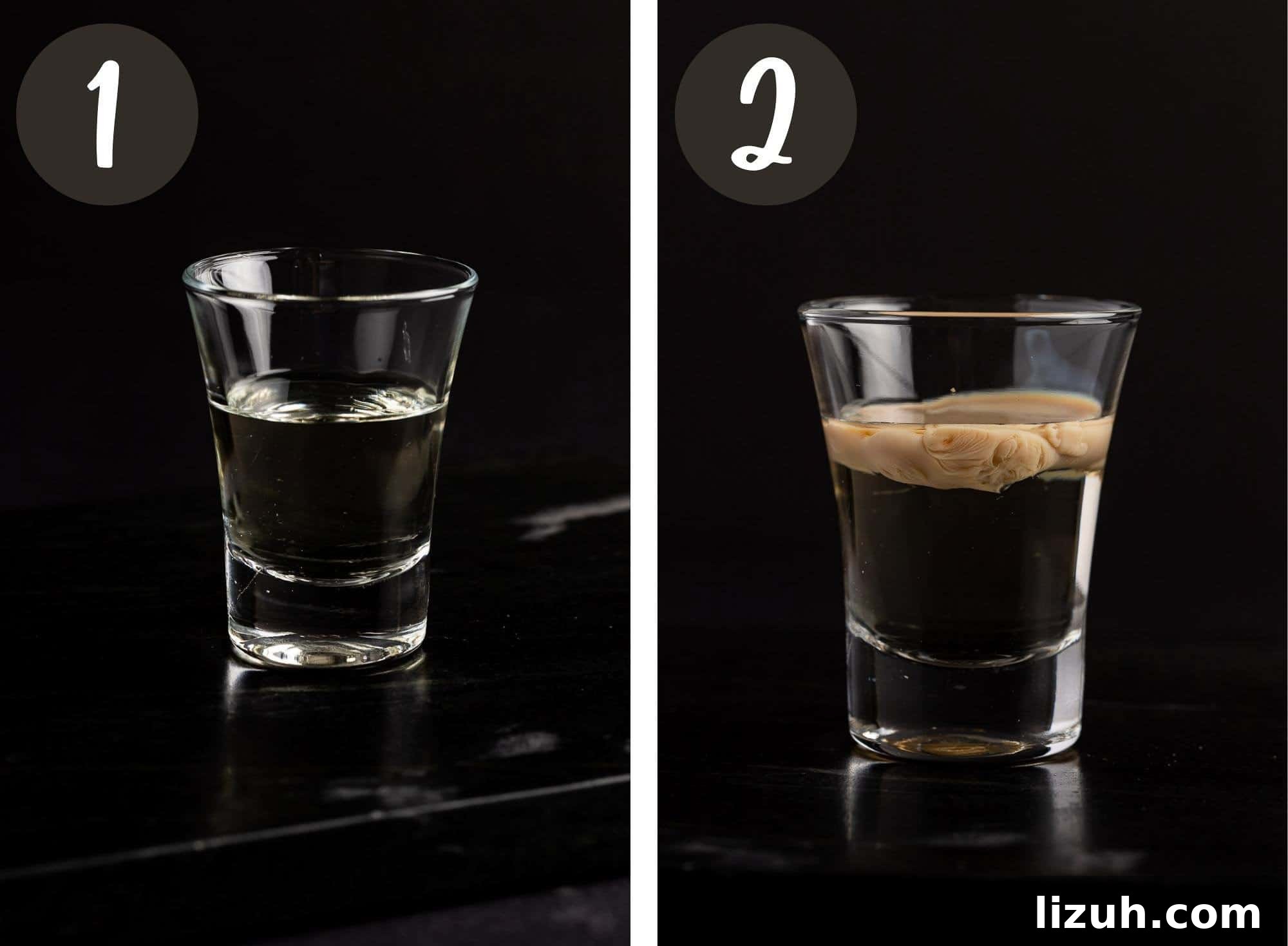 Alien Brain Hemorrhage Shot: How to Make the Viral Party Drink 4 Process photos illustrating steps 1 and 2.
