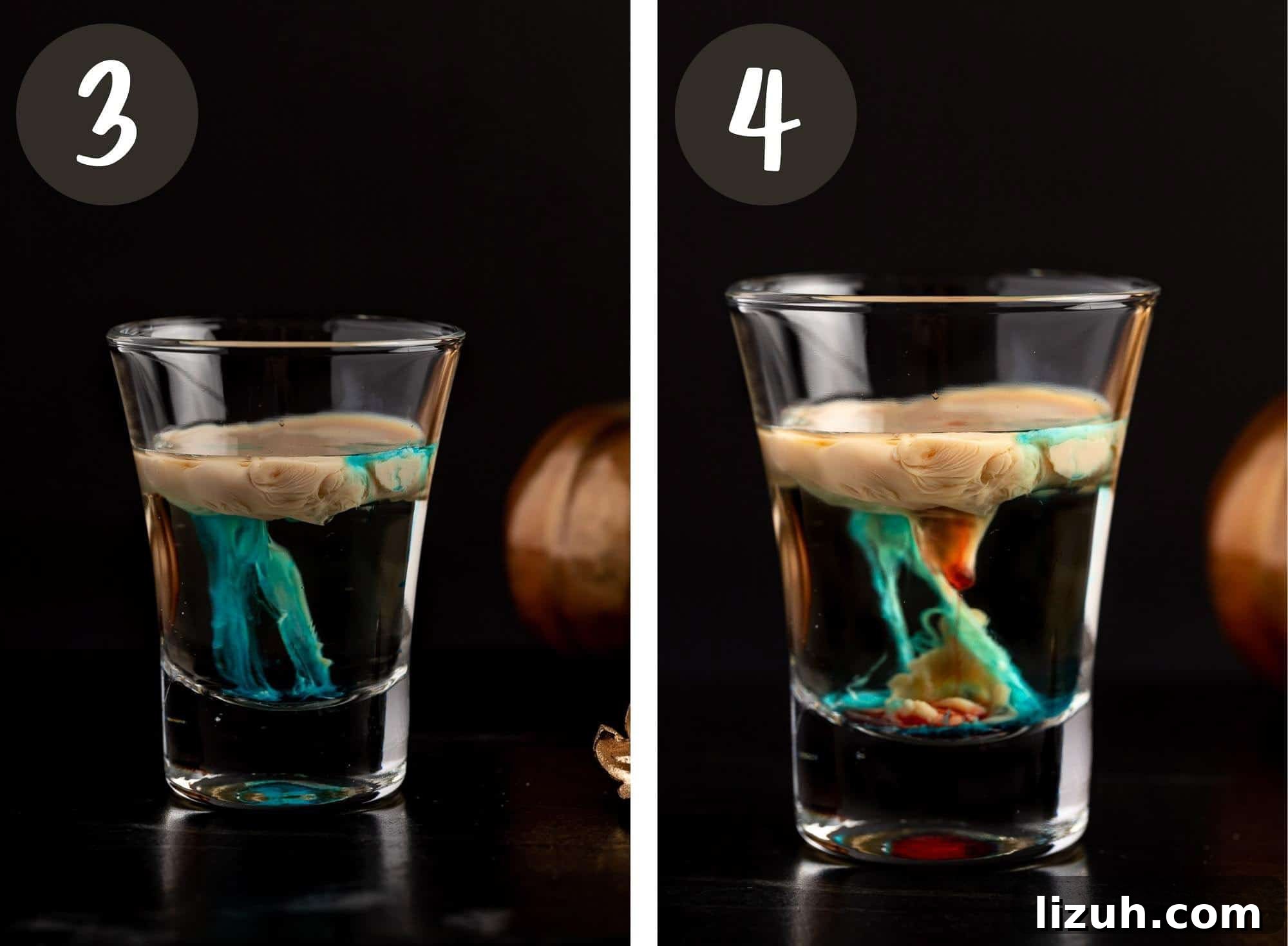 Alien Brain Hemorrhage Shot: How to Make the Viral Party Drink 5 Process photos illustrating steps 3 and 4.