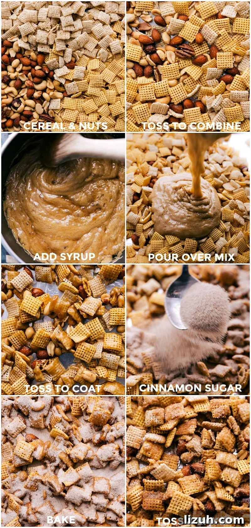 Process shots of ingredients and baking