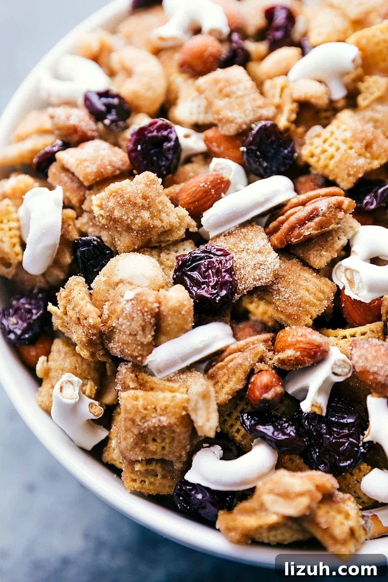 Snack mix in a bowl ready to eat