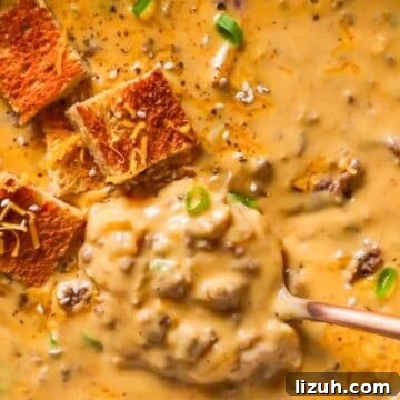 creamy big mac cheeseburger soup