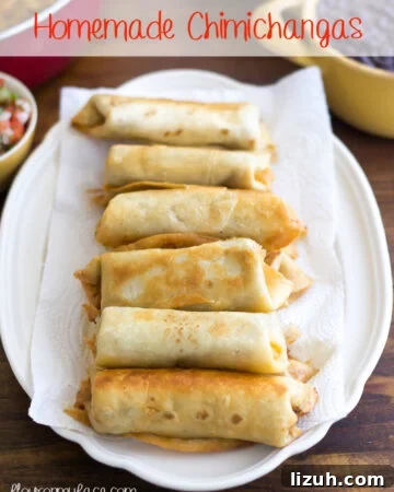 Homemade Chimichangas on a serving platter.