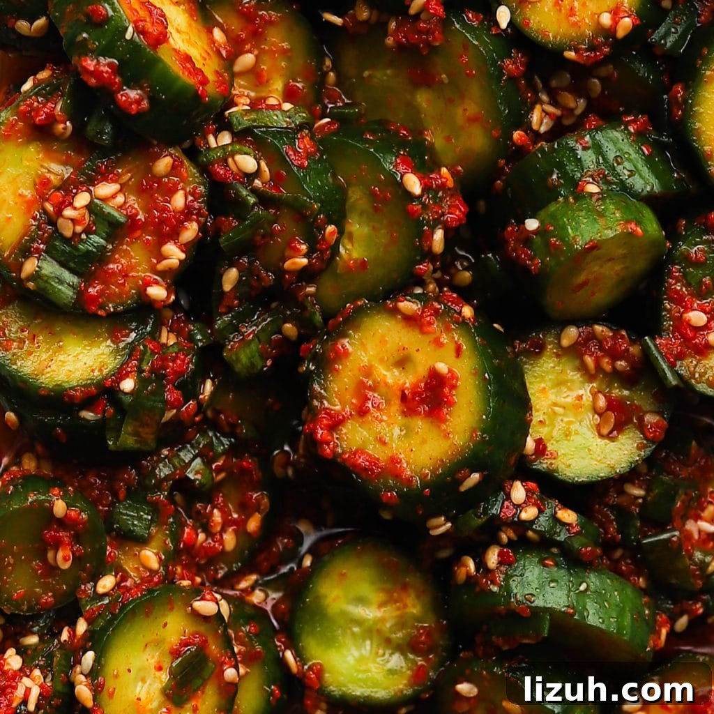 Korean Oi Muchim: Spicy Sesame Marinated Cucumber Salad 2 Korean Marinated Cucumbers (Oi Muchim)