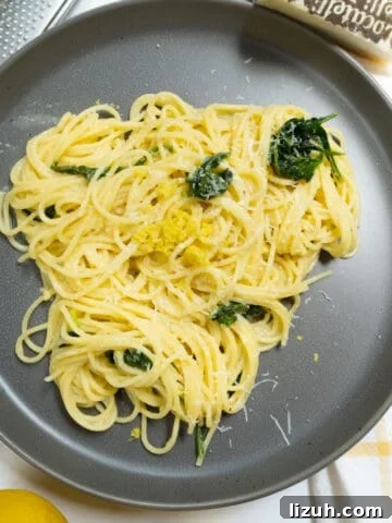 lemon pasta with spinach
