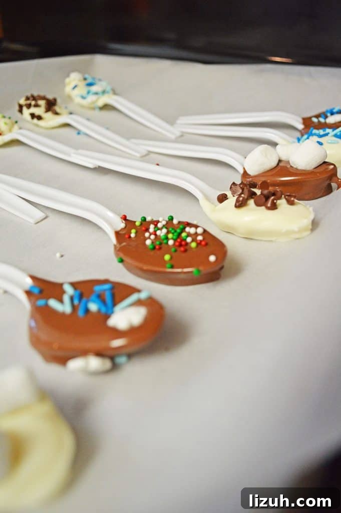 chocolate spoons being made chocolate spoons being made