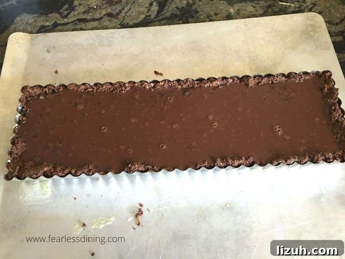 Gluten-Free Chocolate Tart with Salted Caramel Drizzle 5 A chocolate tart ready to bake.