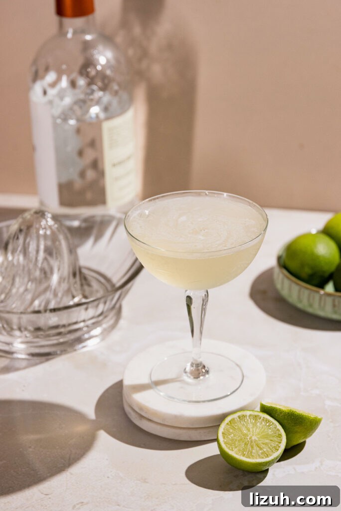 Classic Gimlet Cocktail Recipe: How to Make the Perfect Gimlet 8 Cocktail strained into a glass.