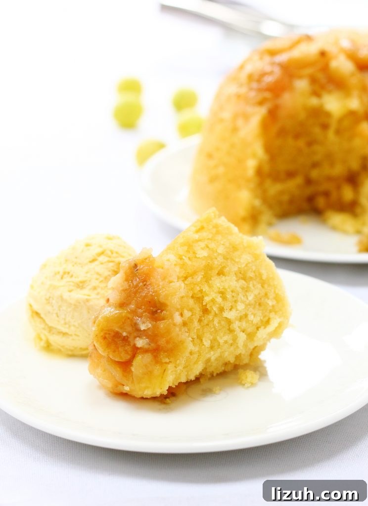 Slow cooker gooseberry steamed sponge pudding