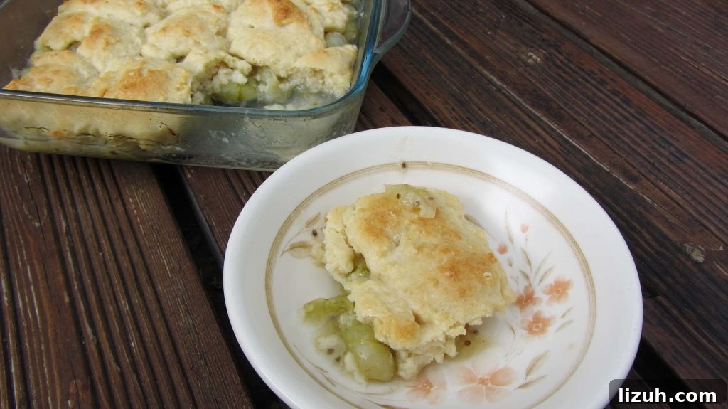 Gooseberry Cobbler in a bowl