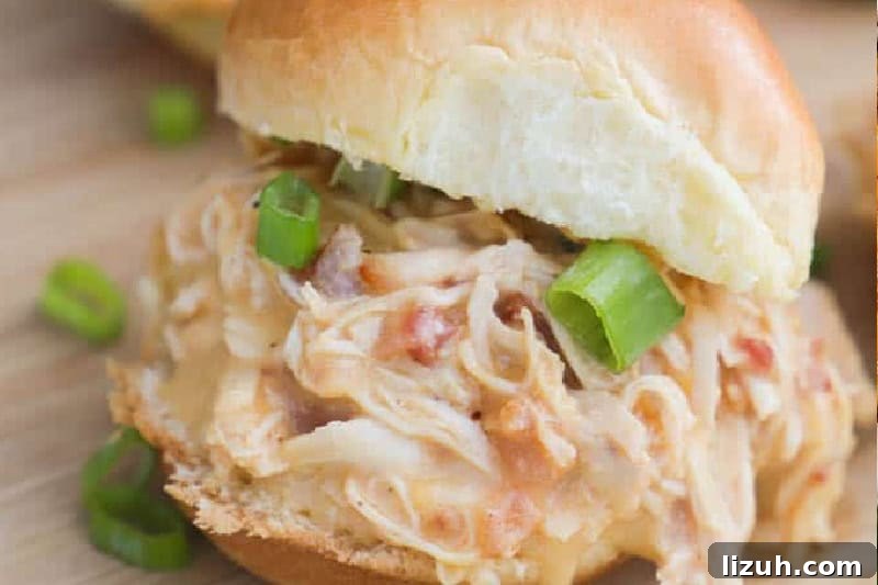 closeup of the Chicken Bacon Ranch Sliders.