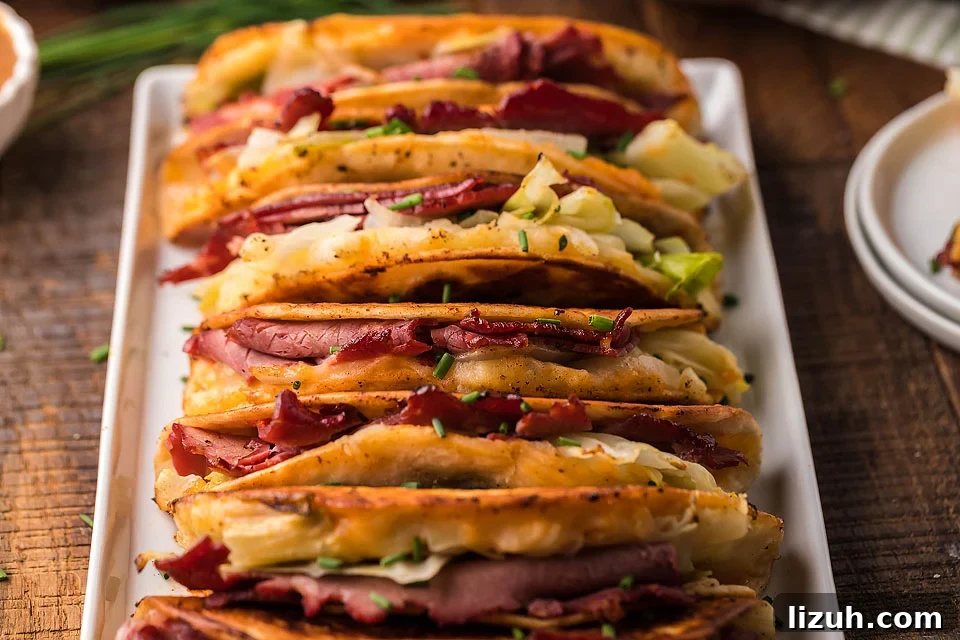 27 Delicious Taco Recipes for Any Night of the Week 4 Irish inspired tacos on a platter.