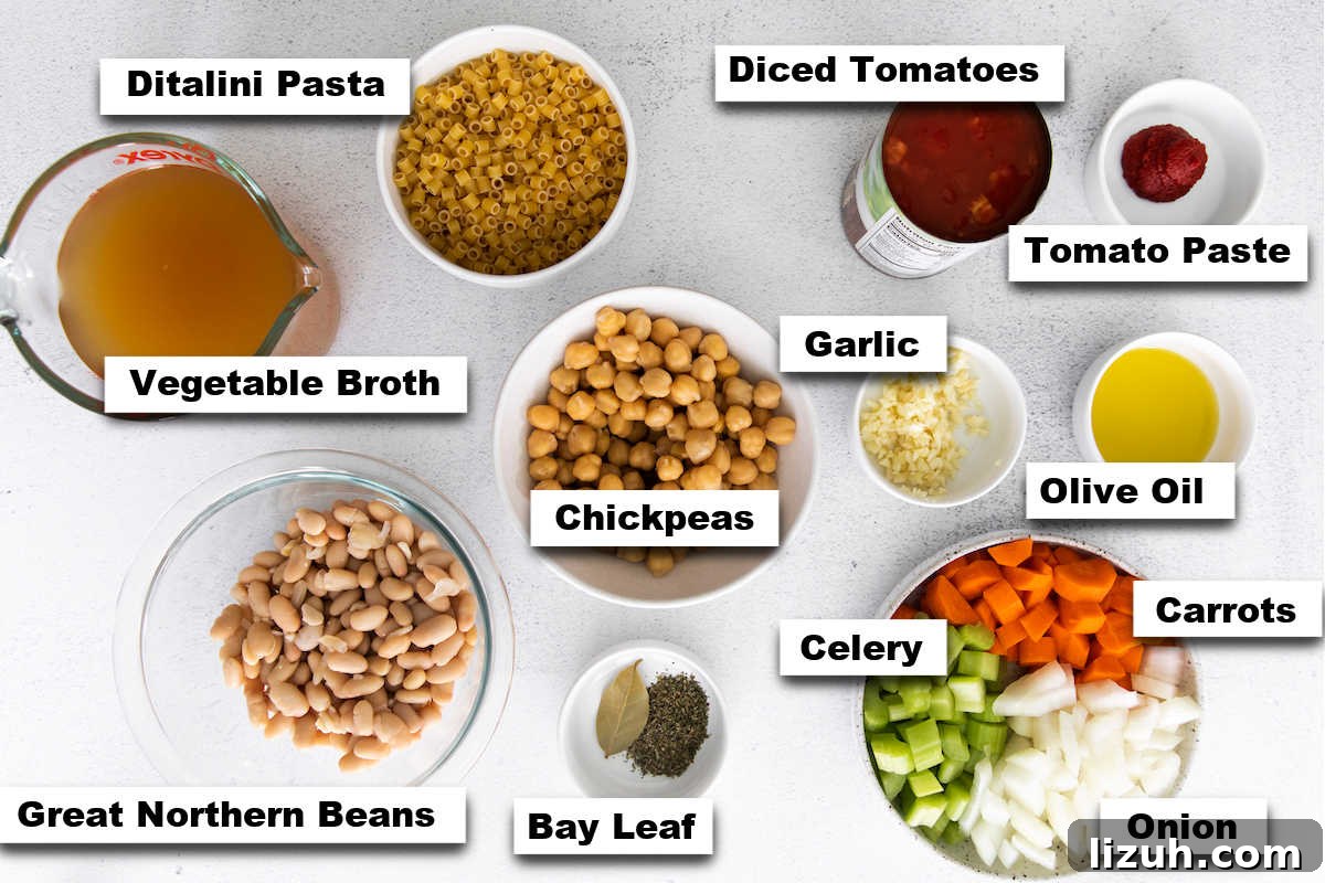 Creamy Chickpea Soup Recipe for Cozy Weeknight Meals 4 the ingredients for making this chickpea soup recipe